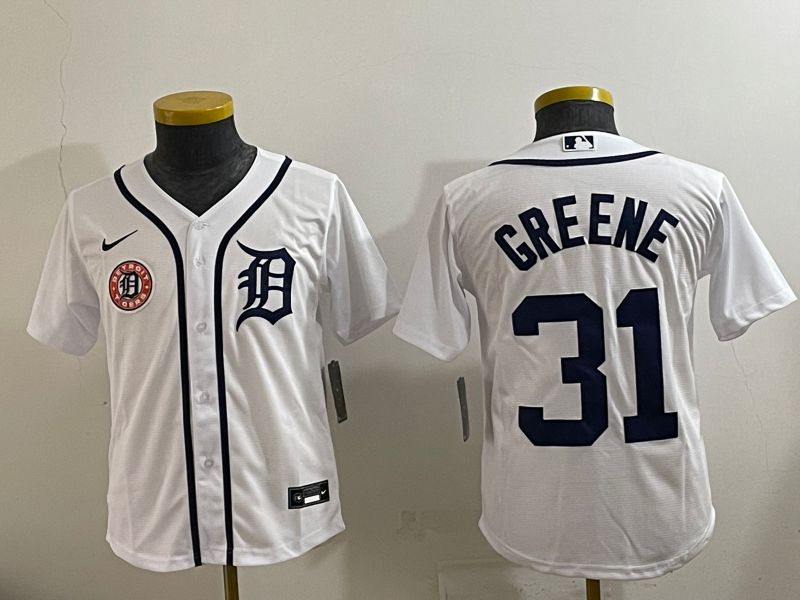 Youth 2025 Detroit Tigers #31 Greene White Game Nike MLB Jersey style 6